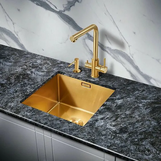 Кухонная мойка MILACIO Denia 44 Steel MC.77438 золото