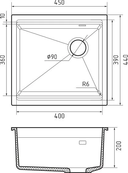 Кухонная мойка RIVELATO LINO 454-R topazio