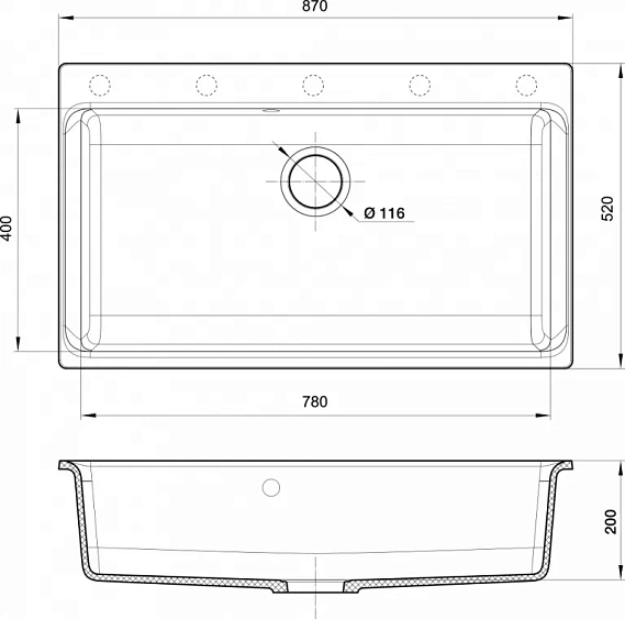 Кухонная мойка RIVELATO AXEL 90 antracite
