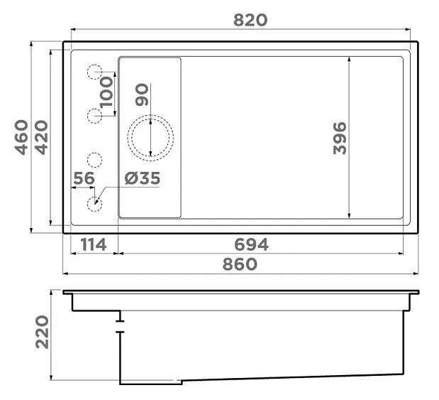 Кухонная мойка OMOIKIRI Kinaru PRO 86-U/I-MO (4997454)