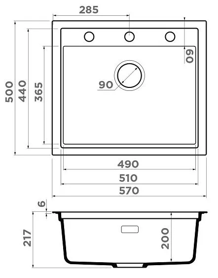 Кухонная мойка OMOIKIRI Sintesi 57-MO (4997457)