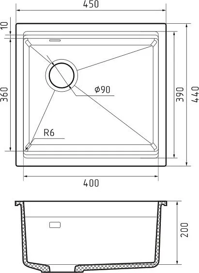 Кухонная мойка RIVELATO LINO 454-L topazio