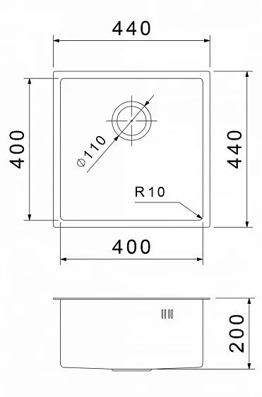 Кухонная мойка RIVELATO Rinox 4444 UN PVD black