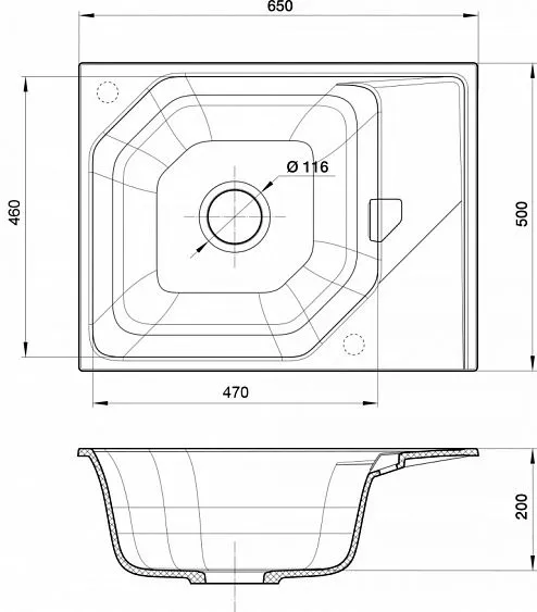 Кухонная мойка RIVELATO LOCUS 65 nero