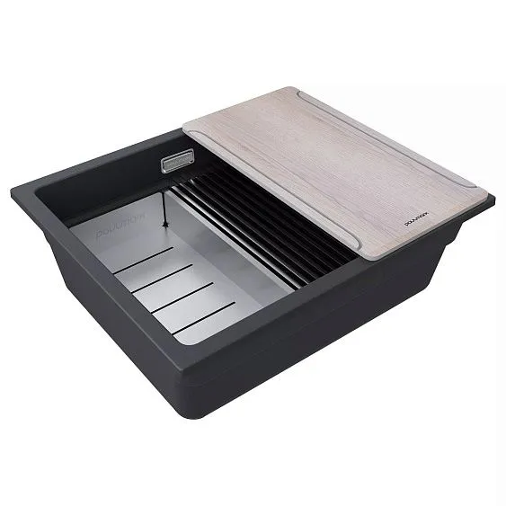 Кухонная мойка PAULMARK LUMI-MULTI SINK LU-MULTI 55-BLM