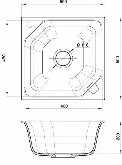 Кухонная мойка RIVELATO LOCUS 50 antracite