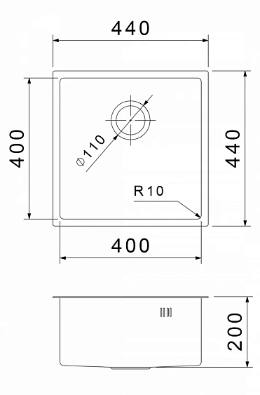 Кухонная мойка RIVELATO Rinox 4444 UN