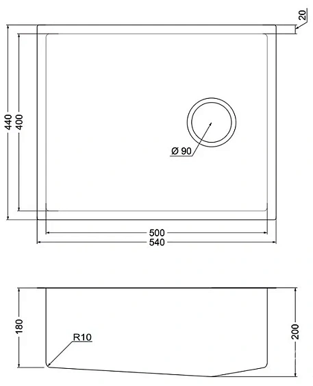 Кухонная мойка EMAR EMB-540(UN) PVD Golden