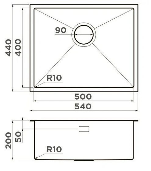 Кухонная мойка OMOIKIRI Taki 54-U/IF Nano-IN (4993034)