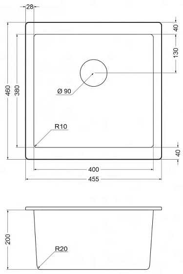 Кухонная мойка EMAR EMQ-1455.P алмаз
