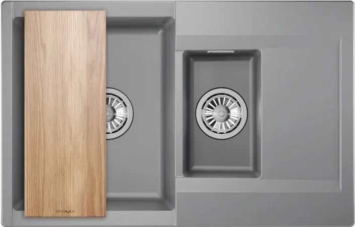 Кухонная мойка GRANULA ES-7808 алюминиум