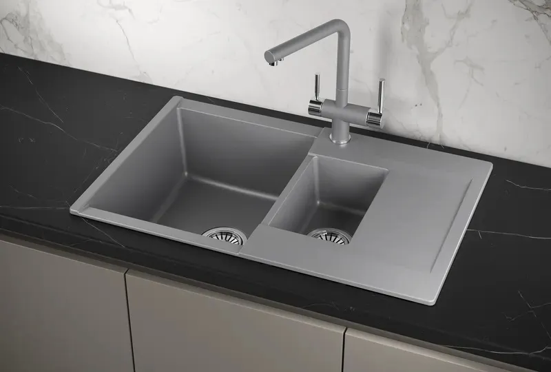 Кухонная мойка GRANULA ES-7808 алюминиум
