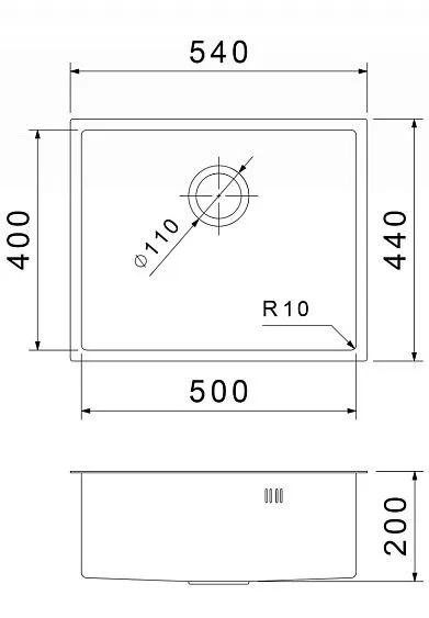 Кухонная мойка RIVELATO Rinox 5444 UN PVD black