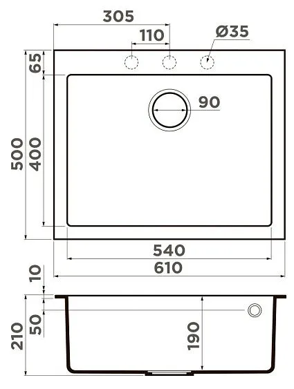 Кухонная мойка OMOIKIRI Bosen 61A-MO (4997198)