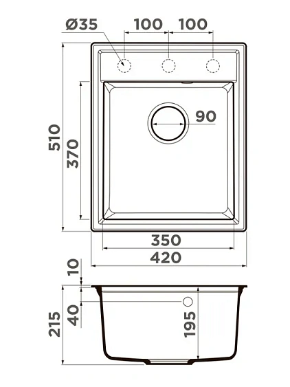 Кухонная мойка OMOIKIRI Daisen 42-ES (4997488)