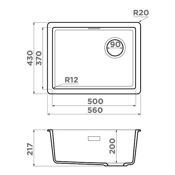 Кухонная мойка OMOIKIRI Kata 56-U/I Side-PA (4997584)