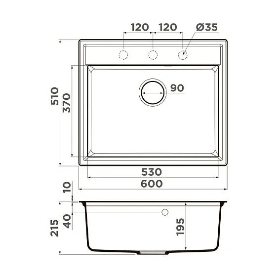 Кухонная мойка OMOIKIRI Daisen 60-WH (4997522)