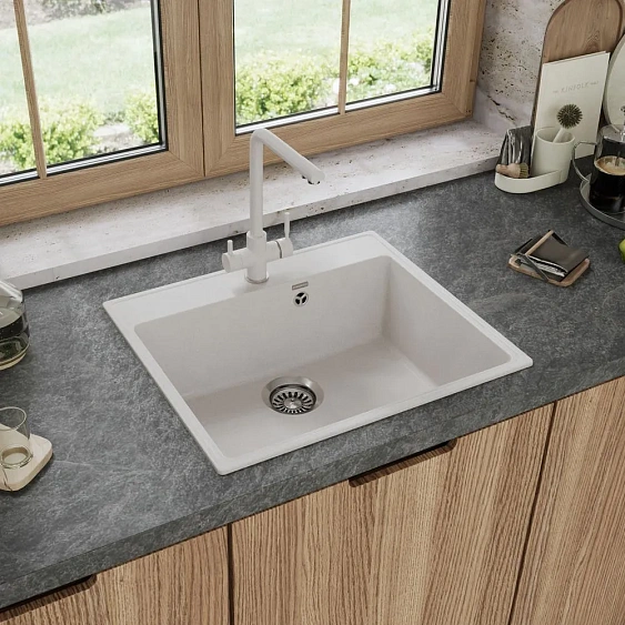 Кухонная мойка MAUNFELD Perla 580 MFQS-580W кремовый