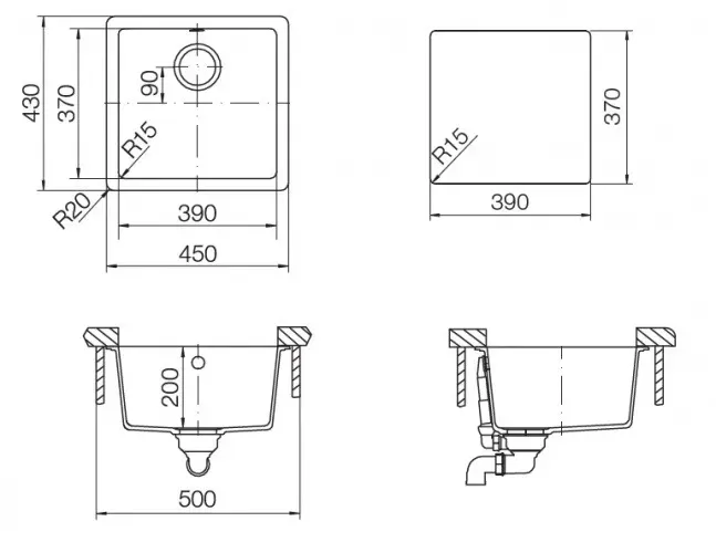 Кухонная мойка SCHOCK soho 50 (n-100s) cristadur серебристый камень