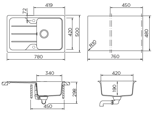 Кухонная мойка SCHOCK Formhaus 45 D Cristalite неро