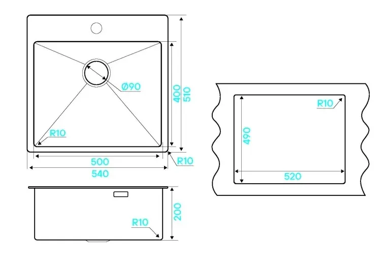 Кухонная мойка KUCHENSTERN WERK 60 золото
