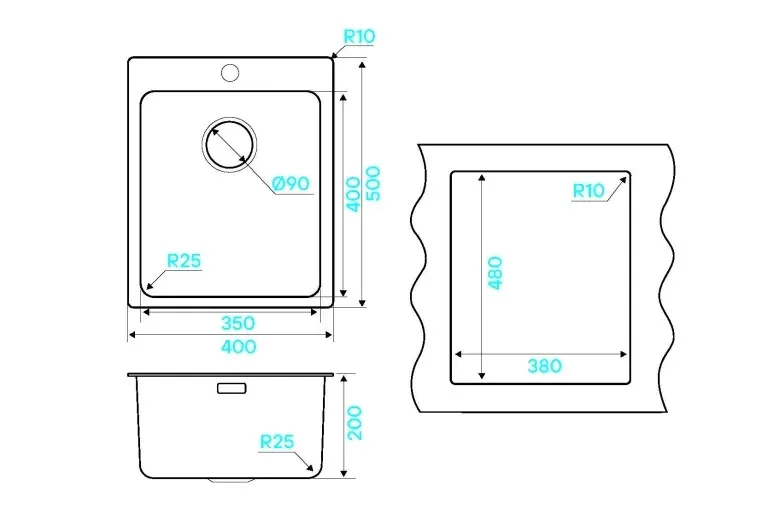 Кухонная мойка KUCHENSTERN HERD 40 нержавеющая сталь