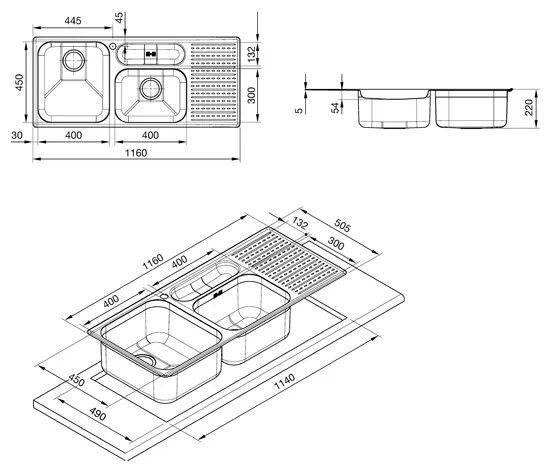 Кухонная мойка SMEG lts1163s2