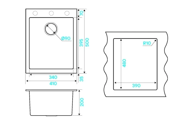 Кухонная мойка KUCHENSTERN OBEN 45 белый