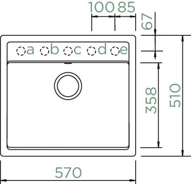 Мойка SCHOCK 700079 vero 60 (n-100) cristadur 570x510 магма
