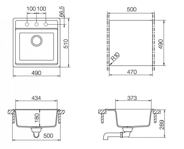 Мойка SCHOCK 700336 nemo 50 (n-100s) cristalite 490x510 оникс