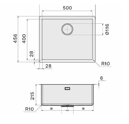 Кухонная мойка FALMEC ISEO 50 см BLACK (SIS5000F.00#CBF)