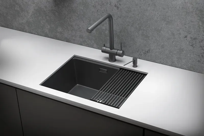 Кухонная мойка GRANULA KS-6045U графит/матовый