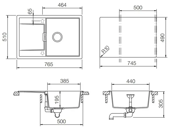 Кухонная мойка SCHOCK eton 50d cristadur серебристый камень
