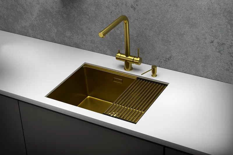 Кухонная мойка GRANULA KS-6045U золото/сатин