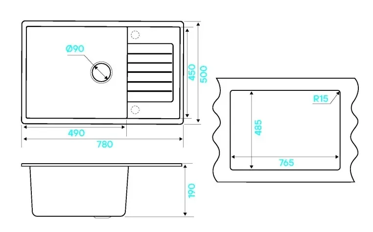 Кухонная мойка KUCHENSTERN FLUG 60 белый