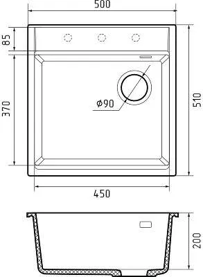Кухонная мойка RIVELATO TESORO 505-R beige scuro