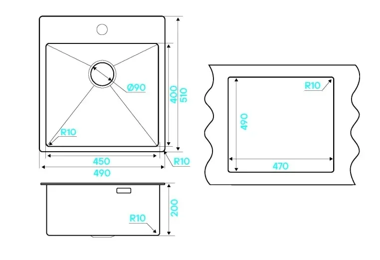 Кухонная мойка KUCHENSTERN WERK 50 нержавеющая сталь
