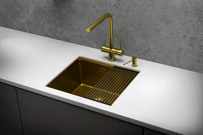 Кухонная мойка GRANULA KS-5045U золото сатин
