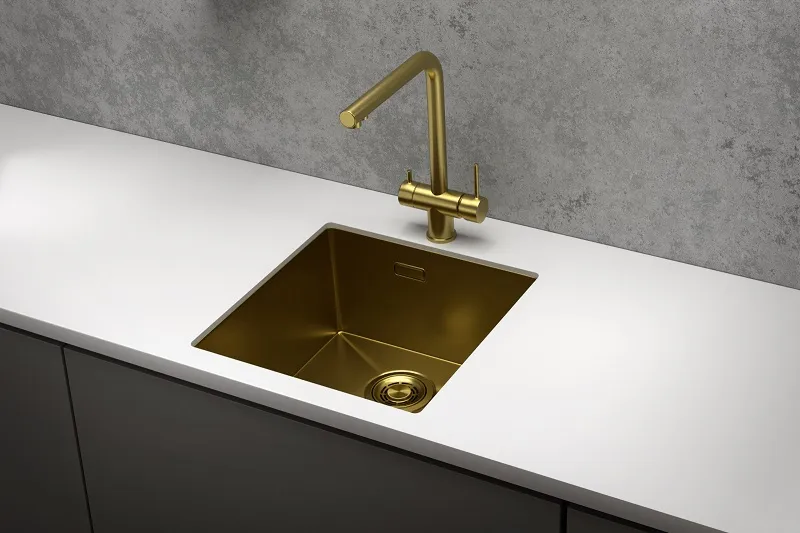 Кухонная мойка GRANULA GR-4445U золото/сатин