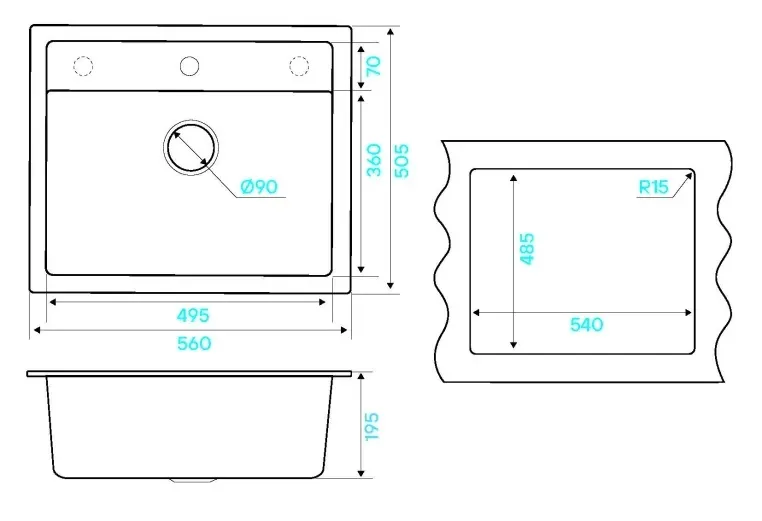 Кухонная мойка KUCHENSTERN TOP 60 белый