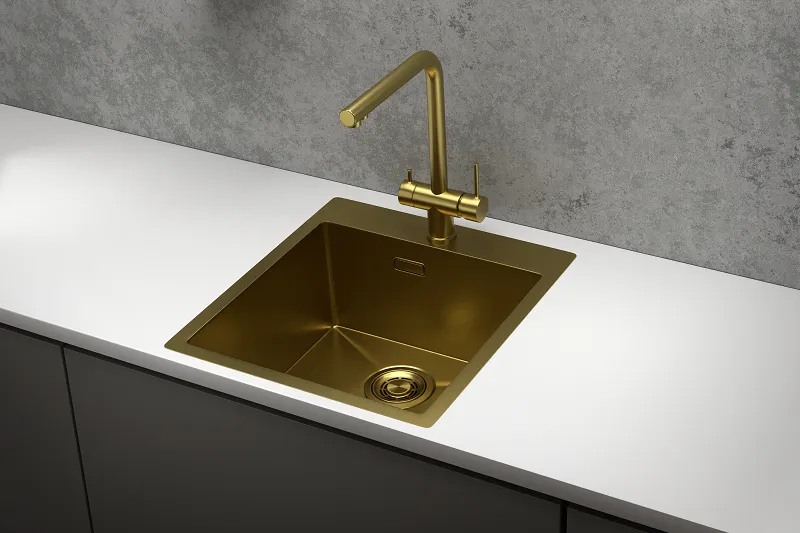 Кухонная мойка GRANULA GR-4600 золото/сатин