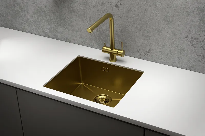 Кухонная мойка GRANULA GR-5445U золото/сатин
