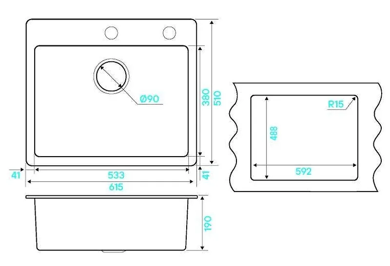 Кухонная мойка KUCHENSTERN TOPKERAM 60 белый