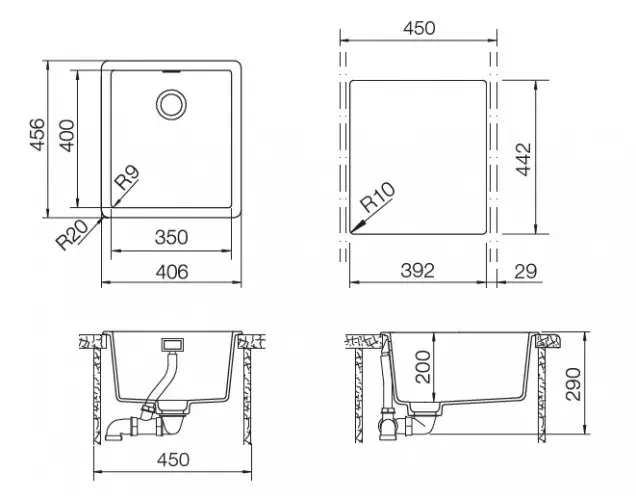 Кухонная мойка Schock Greenwich 45 серебристый камень CRISTADUR 700975