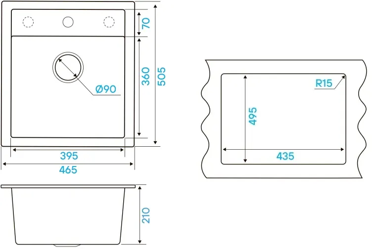 Кухонная мойка KUCHENSTERN TOP 45 белый