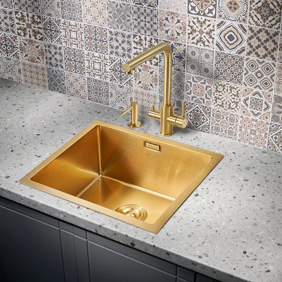 Кухонная мойка MILACIO Denia 48 Steel MC.77448 золото