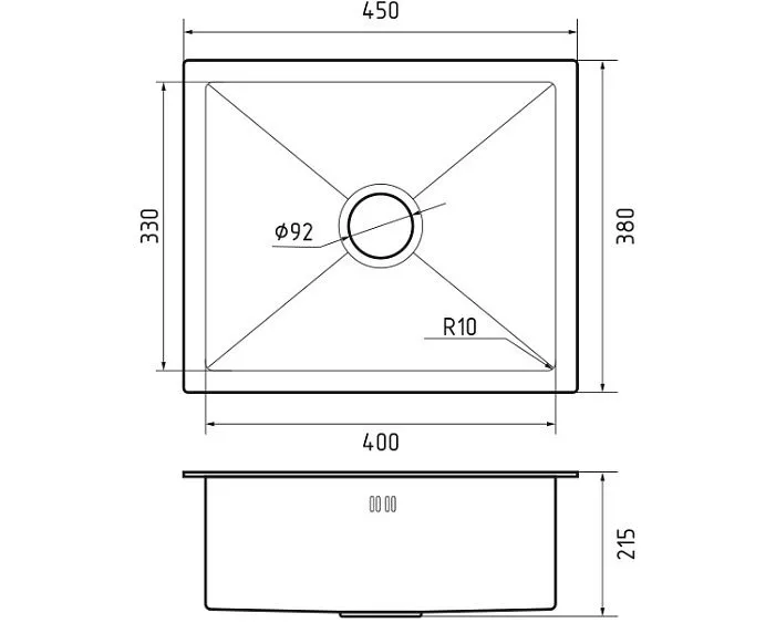 Кухонная мойка GRANFEST METAL 4538 PVD graphite