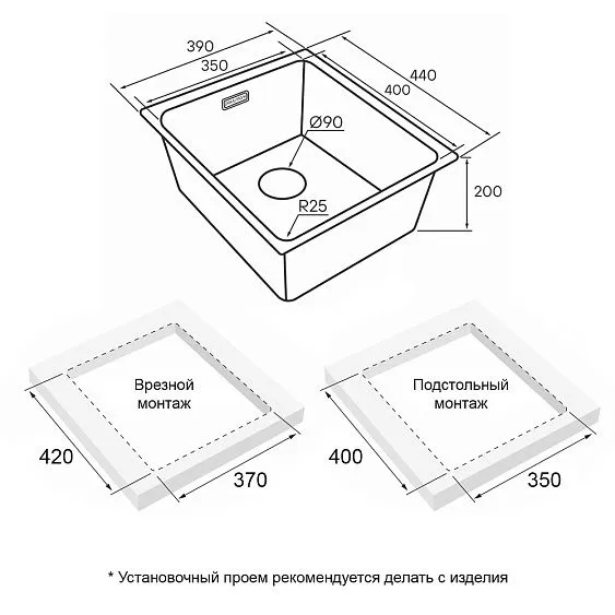 Кухонная мойка PAULMARK YUNI YU39-GM
