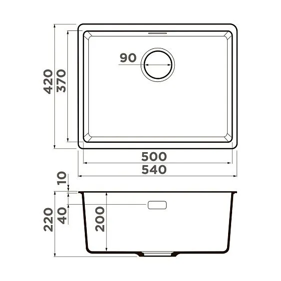 Кухонная мойка OMOIKIRI Kata 54-U-ES (4997503)