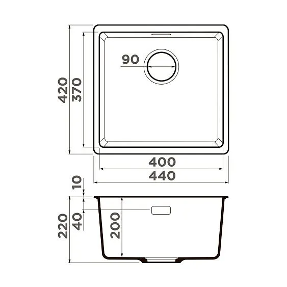Кухонная мойка OMOIKIRI Kata 44-U-ES (4997502)